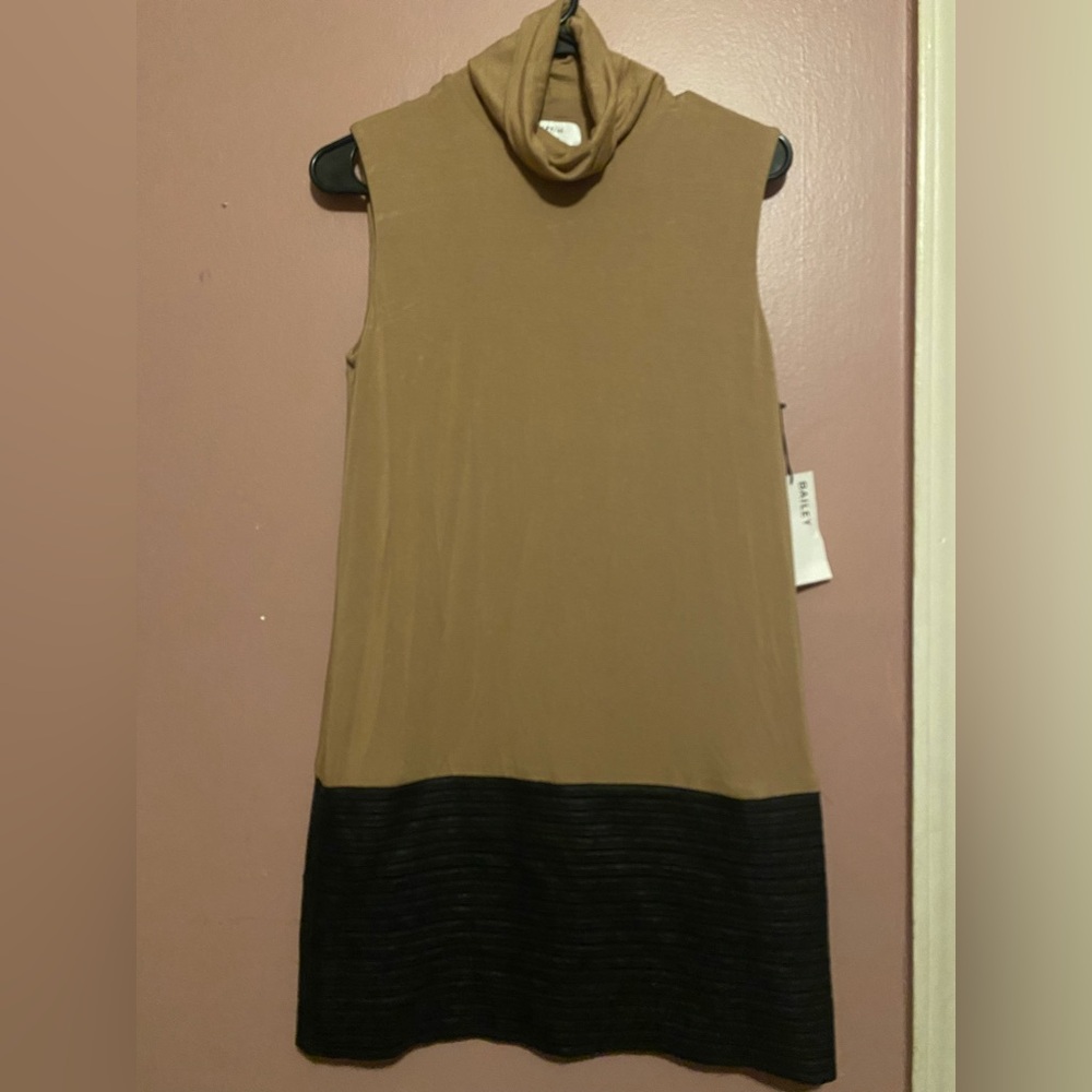 Bailey 44 Tan and Black Backless Dress